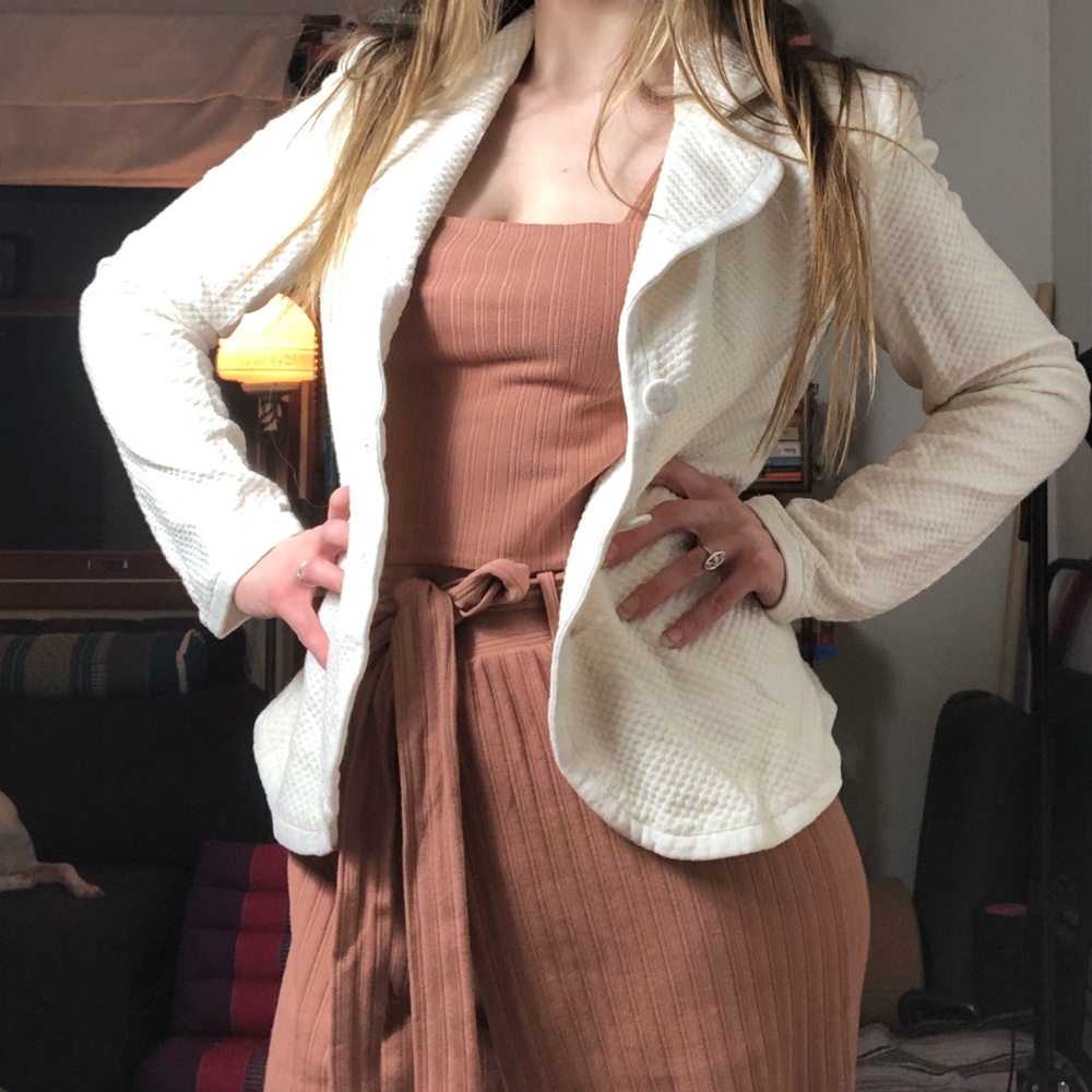 GIORGIO ARMANI vintage blazer white waffle cotton